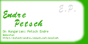 endre petsch business card